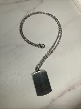 Father’s Day Icon Dad's engravable Stainless Steel brushed Dog Tag Necklace